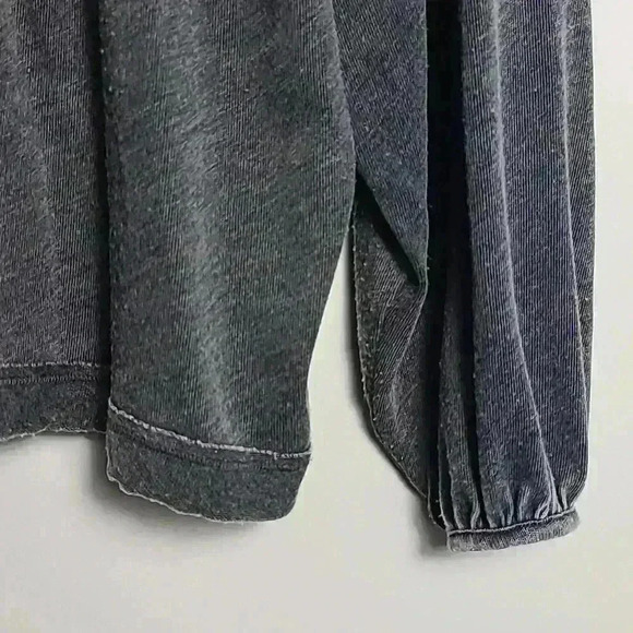 WE THE FREE - FREE PEOPLE Women's Acadia Henley Grey Half Button Shirt Size XS - Picture 2 of 16